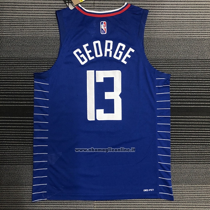 Maglia Los Angeles Clippers Paul George #13 Icon 2020-21 Autentico Blu